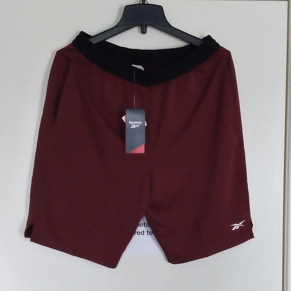 🆕Reebok Men's Workout Ready Melange Knit Shorts,Maroon, S, M, L, NWT, Authentic - Picture 8 of 12